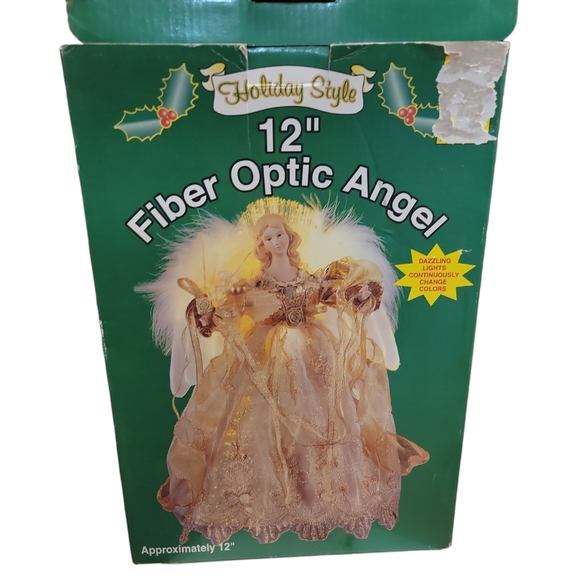 Holiday Style 12" Fiber Optic lighted Angel Tree topper - Picture 3 of 13